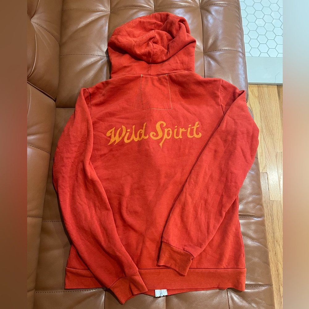 Aviator Nation Red Hoodie “Wild Spirit” with Yellow Script